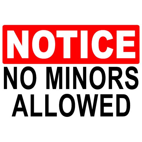 no minors allowed sign|Printable No Minors Sign.